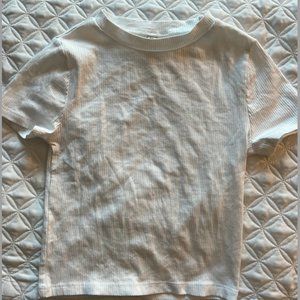H & M White Ribbed Tee